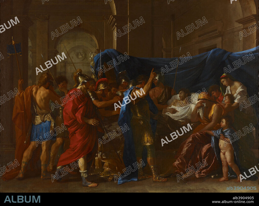NICOLAS POUSSIN. The Death of Germanicus. Date/Period: 1627. Painting. Oil on canvas. Height: 58.2 cm (22.9 in); Width: 78 cm (30.7 in).