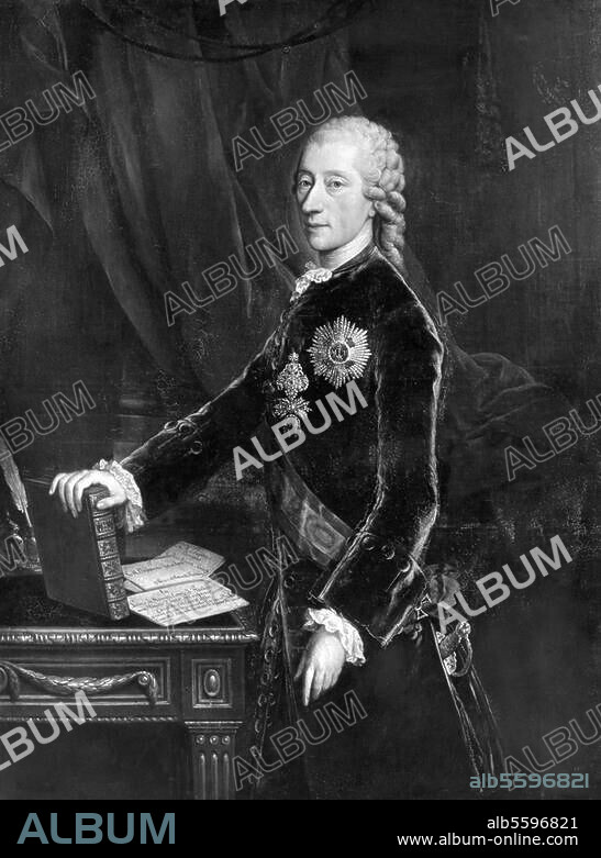 Kaunitz, Wenzel Anton Graf, ab 1764. Fürst von Kaunitz-Rietberg; Österr. Staatsmann (1753-93 Staatskanzler). Wien 2.2.1711 - ebd. 27.6.1794. Porträt. Gemälde, 1765, von Johann Steiner. (1725-1793).