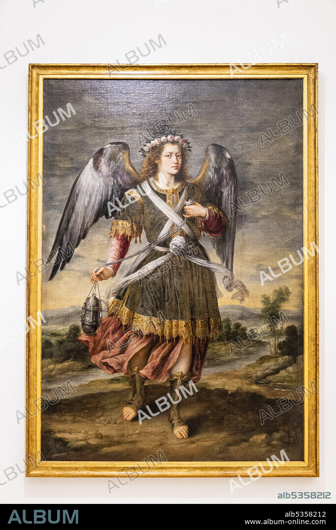 archangel Sealtiel, 17th century, oil on canvas, Bartolome Roman, Mallorca, Balearic Islands, Spain.