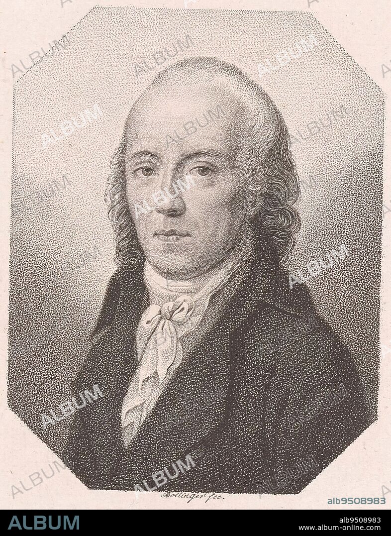 Portrait of Jean Paul, Friedrich Wilhelm Bollinger, 1812 - 1832, print maker: Friedrich Wilhelm Bollinger, (mentioned on object), publisher: gebroeders Schumann, (mentioned on object), print maker: Berlin, publisher: Zwickau, 1812 - 1832, paper, h 187 mm - w 121 mm.