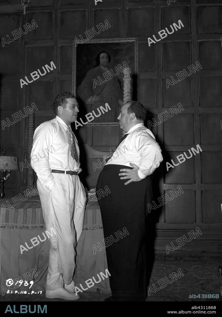 ALFRED HITCHCOCK and DAVID O. SELZNICK in REBECCA, 1940, directed by ALFRED HITCHCOCK. Copyright Selznick International Pictures.