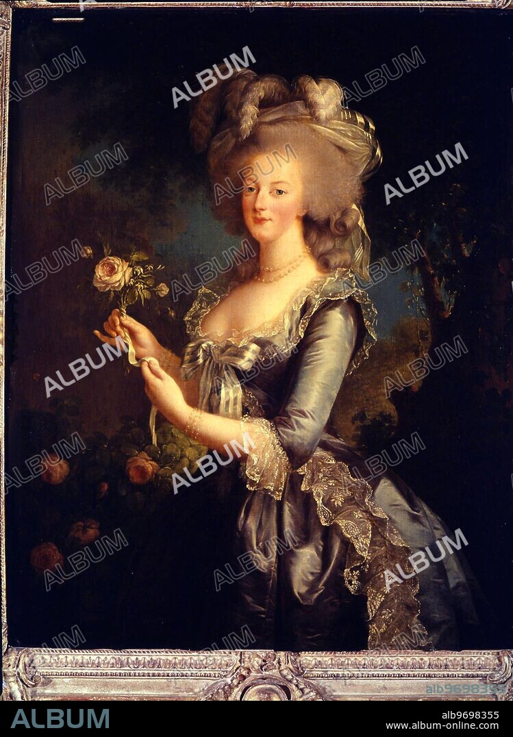 Marie Antoinette - Queen of France. 1755 - 1793.. by Elizabeth Vigee Lebrun. Historical Museum. Marie-Louise-Élisabeth Vigée-Le Brun (April 16, 1755 - March 30, 1842) was a French painter, the most famous woman painter of the 18th century.. ©2006 Credit:TopFoto.
