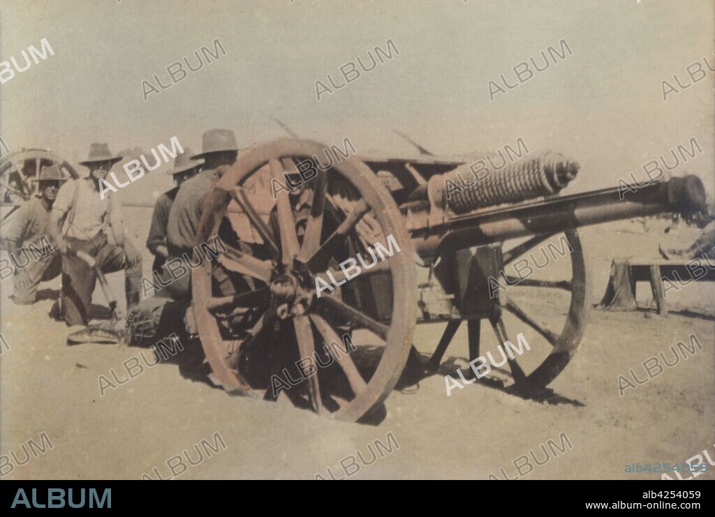 Primera guerra mundial (1914-1918). Artillería australiana en Egipto.