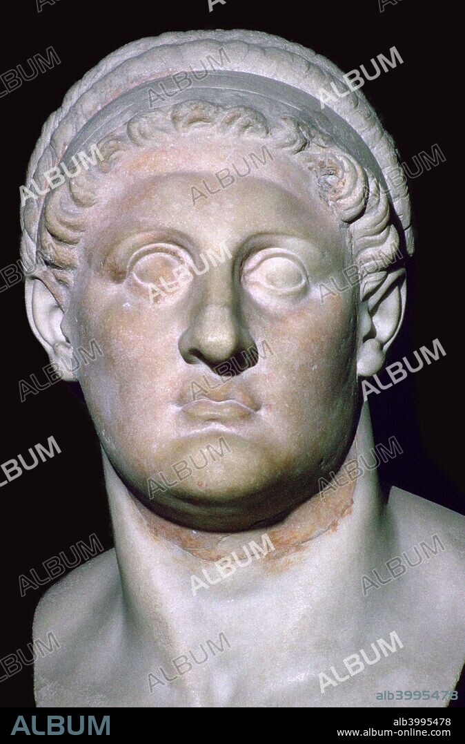 Head of Ptolemy I Soter (367-283 BC), from the Louvre's collection. Ptolemy I was one of Alexander the Great's generals, who secured Egypt after the fracturing of his empire, 4th century BC.
