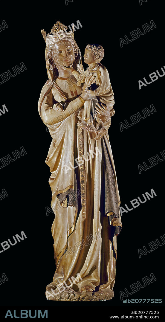 VIRGEN BLANCA - SIGLO XIV - ESCULTURA GOTICA - ANTES DE LA RESTAURACION - Restaurada en el nº 186797.