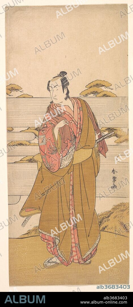Ichikawa Monosuke II. Artist: Katsukawa Shunjo (Japanese, died 1787). Culture: Japan. Dimensions: 13 x 5 1/2 in. (33 x 14 cm). Date: ca. 1790.