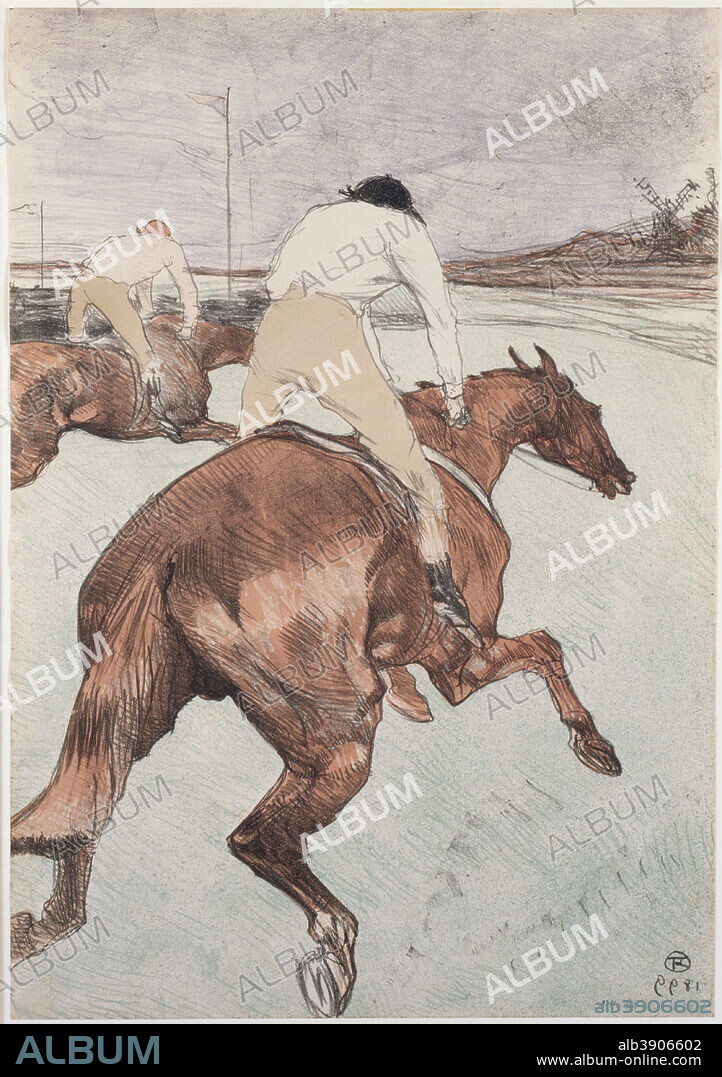 HENRI DE TOULOUSE LAUTREC. The Jockey. Date/Period: 1899. Print. Color lithograph Color lithograph.