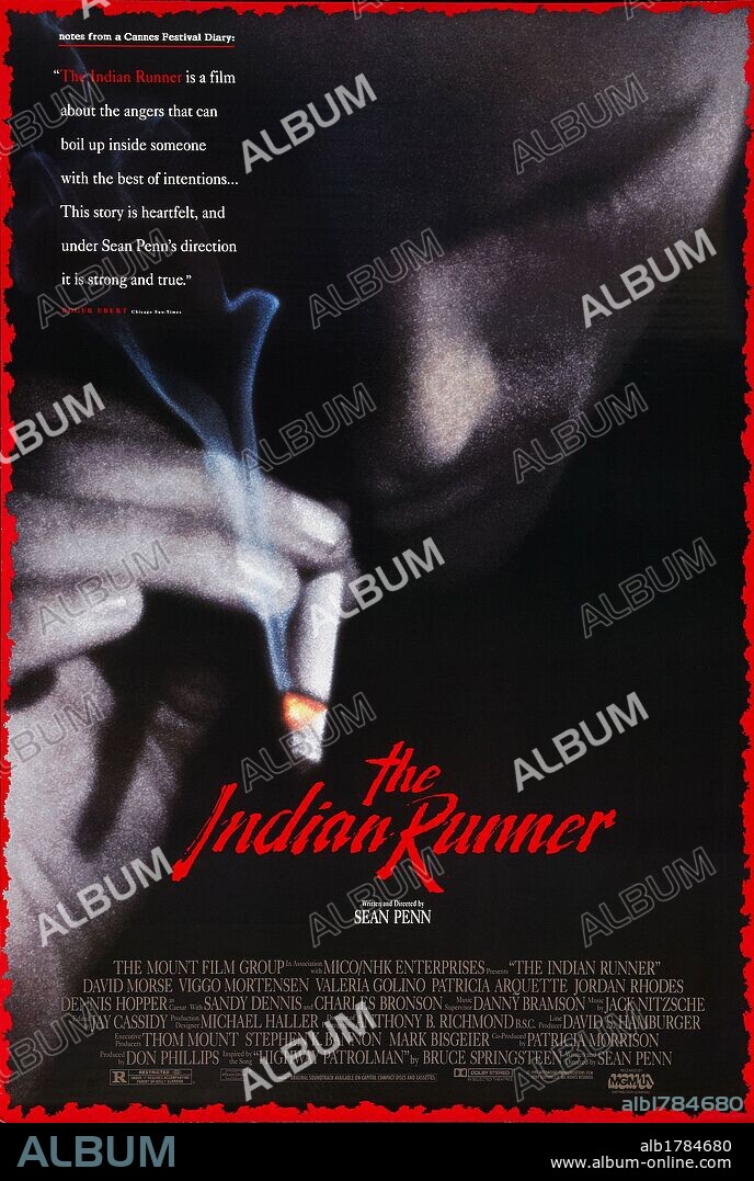 Poster de EXTRAÑO VINCULO DE SANGRE, 1991 (THE INDIAN RUNNER), dirigida por SEAN PENN. Copyright WESTMOUNT COMMUNICATIONS.