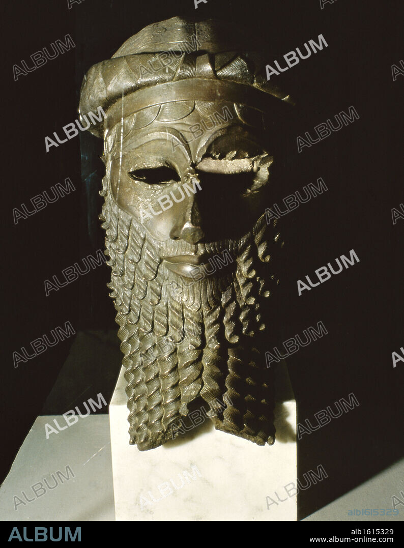 ANCIENT NEAR EAST. Head of Sargon, Akkadian King  2350 BCE   Bronze  Iraq National Museum, Baghdad, Iraq.