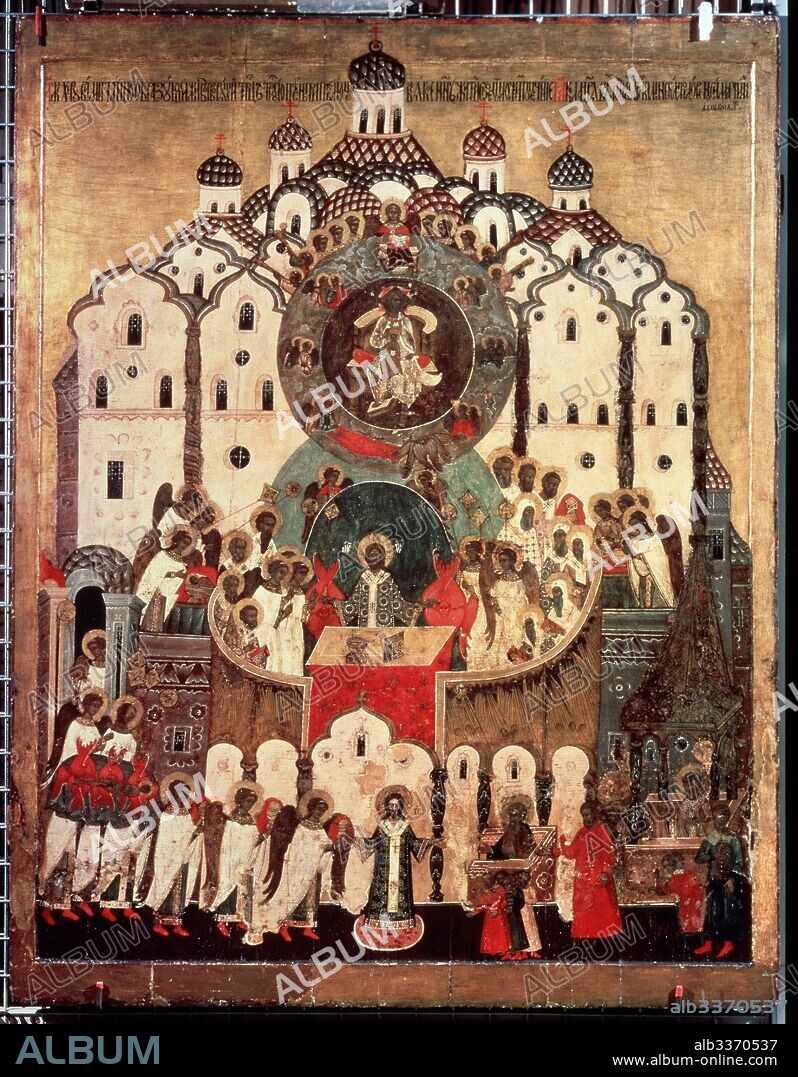 RUSSIAN ICON. The Liturgy. The Synaxis of the Archangels.