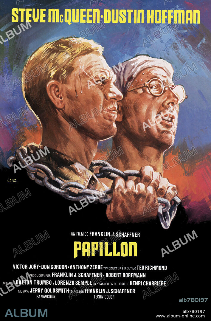 Poster of PAPILLON, 1973, directed by FRANKLIN J. SCHAFFNER. Copyright CORONA/ALLIED ARTISTS.