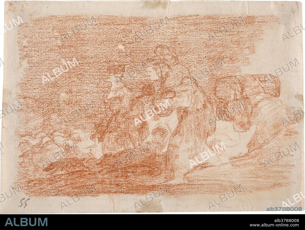 Francisco de Goya y Lucientes / 'And this too'. 1810 - 1814. Red chalk on dark yellow laid paper.