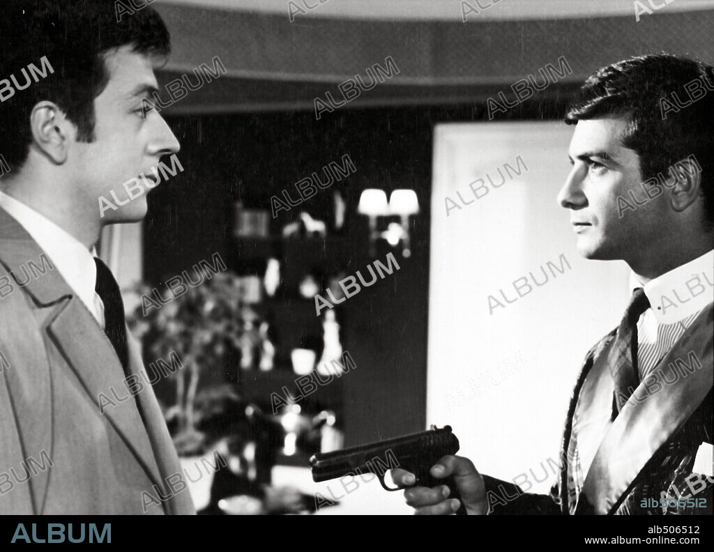 JEAN-CLAUDE BRIALY and JEAN-PIERRE CASSEL in ARSENE LUPIN VS. ARSENE LUPIN, 1962 (ARSENE LUPIN CONTRE ARSEN), directed by EDOUARD MOLINARO.