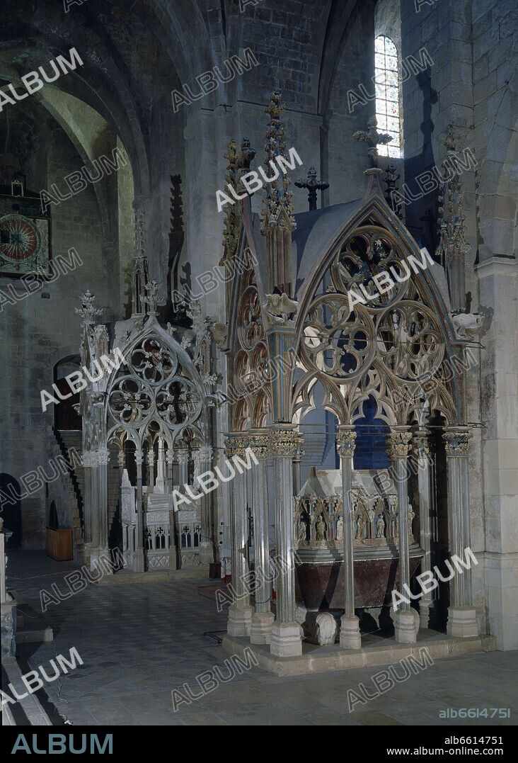 PANTEON REAL DE PEDRO III EL GRANDE DE JAIME II Y DE SU ESPOSA BLANCA DE ANJOU - SIGLO XIII.
