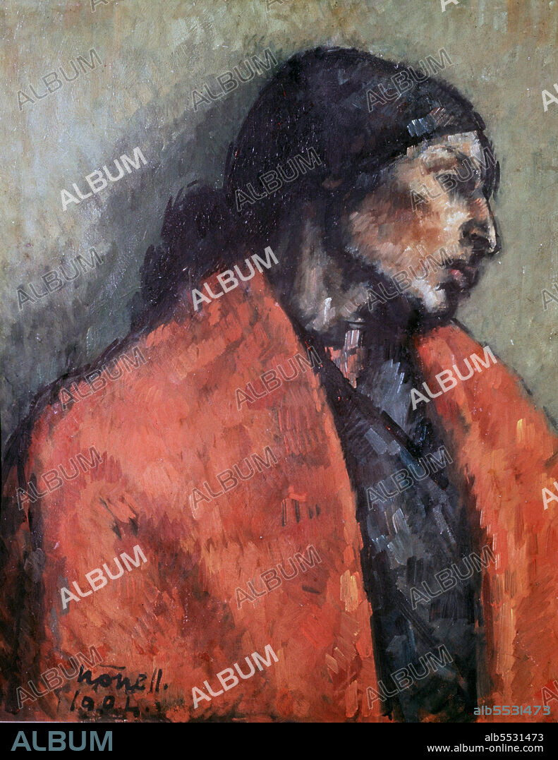 ISIDRE NONELL I MONTURIOL. NONELL , ISIDRO. PINTOR ESPAÑOL . BARCELONA 1872 - 1911. " GITANA " , OLEO SOBRE LIENZO DEL AÑO 1903.