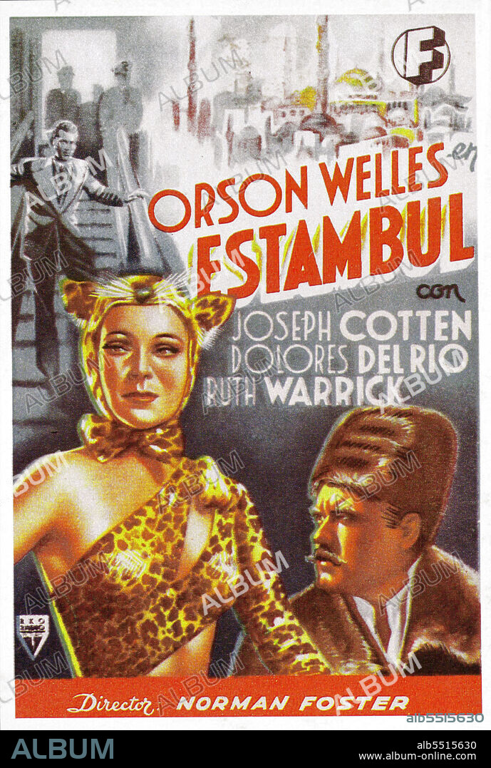 DOLORES DEL RIO and ORSON WELLES in JOURNEY INTO FEAR, 1943, directed by NORMAN FOSTER. Copyright RKO.
