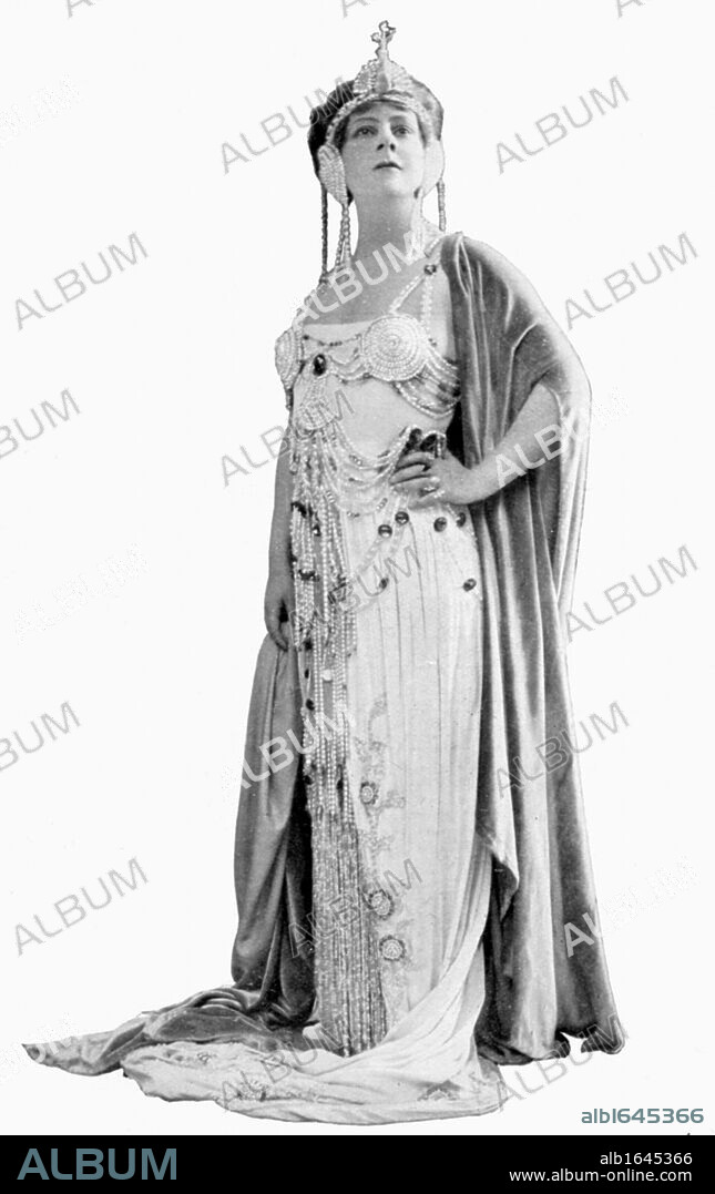 Louise Edvina (1880-1940) Canadian soprano in title role of the courtesan in Massenet's opera Thais, a role she played in the London premier at Covent Garden in 1911.