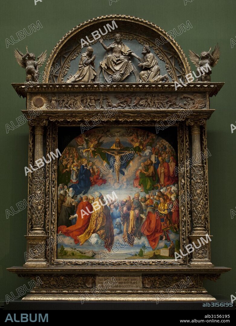 Albrecht Durer. German Renaissance artist. Adoration of the Trinity, 1511. Kunsthistorisches Museum (Art History Museum). Vienna. Austria.