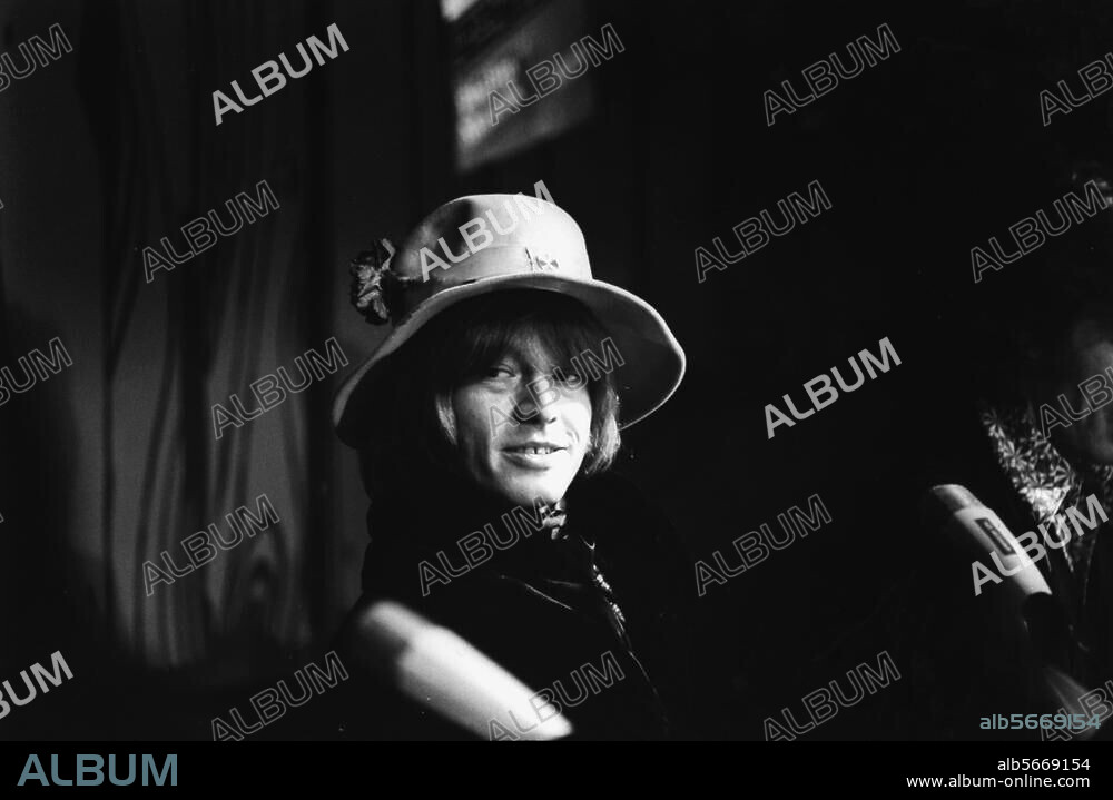 Jones, Brian English rock musician (guitarist in the "Rolling Stones"); 1942-1969. Brian Jones during a press conference in the "Dancing Hazyland" in Zurich to coincide with a "Rolling Stones" concert in the Hallenstadion Zurich. Photo, April 1967.