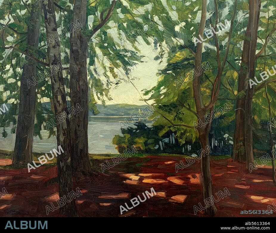 WILHELM TRÜBNER. Trübner, Wilhelm. 1851-1917. "Park Knorr am Starnberger See", 1908. Öl auf Leinwand, 62 × 75,5 cm. Halle a. d. S., Staatl. Galerie Moritzburg.