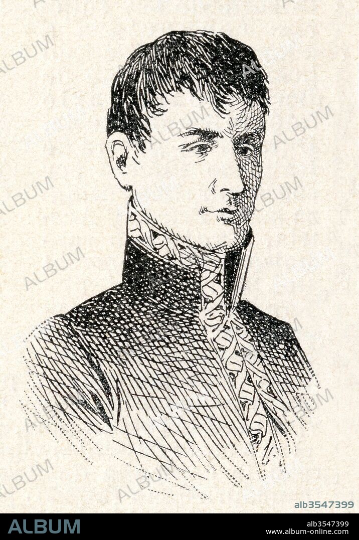 Joaquín Ibáñez Cuevas y de Valonga, Baron de Eroles, 1784 – 1825. Spanish lawyer and soldier who led a division of guerrillas against Imperial France in a number of actions during the Peninsular War. From Enciclopedia Ilustrada Segui, published c. 1900.
