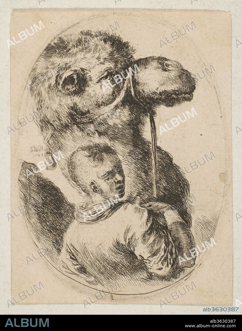A slave holds a camel by the bridle, from 'Several heads in the Persian style' (Plusieurs têtes coiffées à la persienne). Artist: Etched by Stefano della Bella (Italian, Florence 1610-1664 Florence). Dimensions: Plate: 4 × 2 15/16 in. (10.1 × 7.5 cm)
Sheet: 4 in. × 3 1/16 in. (10.2 × 7.7 cm). Publisher: Published by Israël Henriet (French, Nancy ca. 1590-1661 Paris). Series/Portfolio: 'Several heads in the Persian style' (Plusieurs têtes coiffées à la persienne). Date: 1649.