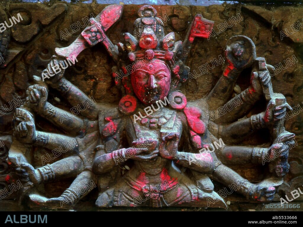 Kali is the Hindu goddess associated with eternal energy. 'She who destroys'. The name Kali comes from kala, which means black, time, death, lord of death, Shiva. Kali means 'the black one'. Since Shiva is called Kala - the eternal time, Kali, his consort, also means 'Time' or 'Death' (as in time has come). Hence, Kali is considered the goddess of time and change. Although sometimes presented as dark and violent, her earliest incarnation as a figure of annihilation still has some influence. Various Shakta Hindu cosmologies, as well as Shakta Tantric beliefs, worship her as the ultimate reality or Brahman. She is also revered as Bhavatarini (literally 'redeemer of the universe'). Kali is represented as the consort of Lord Shiva, on whose body she is often seen standing. She is associated with many other Hindu goddesses like Durga, Bhadrakali, Sati, Rudrani, Parvati and Chamunda. She is the foremost among the Dasa Mahavidyas, ten fierce Tantric goddesses.