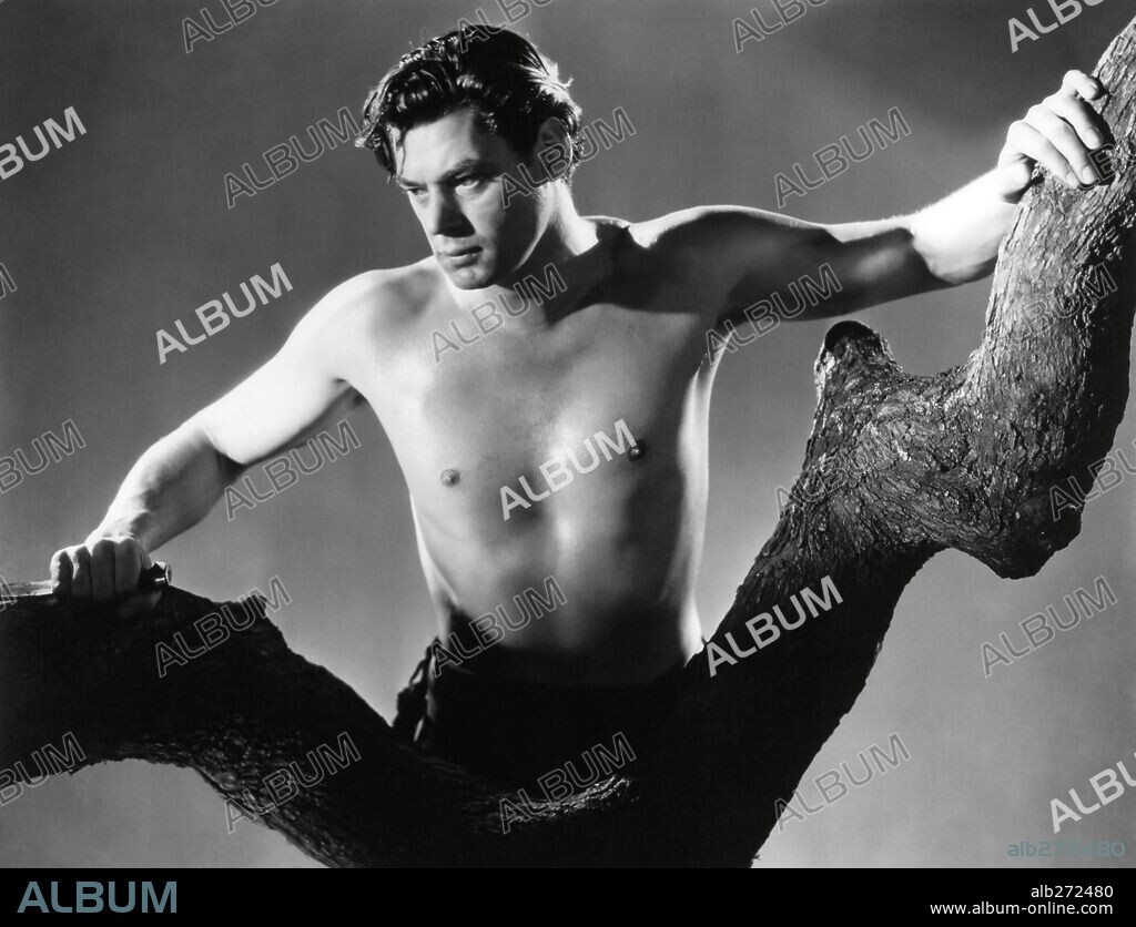JOHNNY WEISSMULLER en TARZÁN Y SU COMPAÑERA, 1934 (TARZAN AND HIS MATE), dirigida por CEDRIC GIBBONS. Copyright M.G.M.