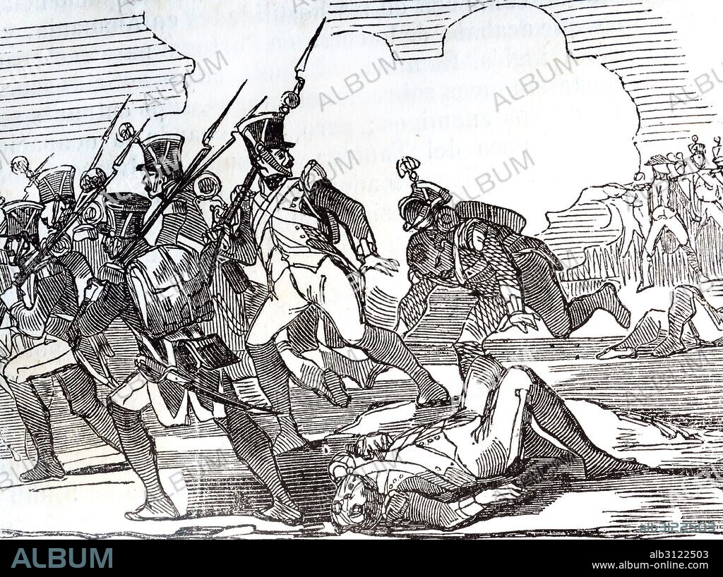 Engraving depicts the removal of Marshal General Jean-de-Dieu Soult (1769-1851)  French general and statesman, named Marshal of the Empire and often called Marshal Soult, after Wellington's great victory of Salamanca. Dated 1812.