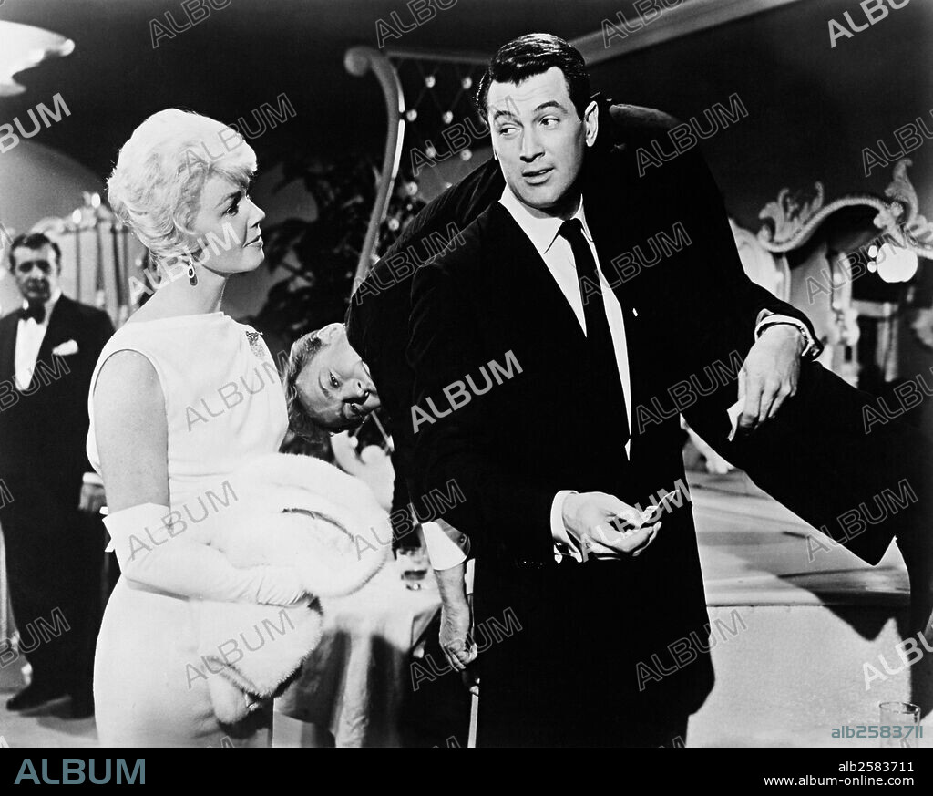 DORIS DAY, NICK ADAMS and ROCK HUDSON in PILLOW TALK, 1959, directed by MICHAEL GORDON. Copyright UNIVERSAL PICTURES.