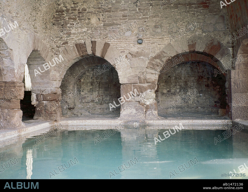 ARTE ROMANO. ESPAÑA. TERMAS ROMANAS que datan de la época del Imperio. CALDES DE MONTBUI. Comarca del Vallès Oriental. Provincia de Barcelona. Cataluña.