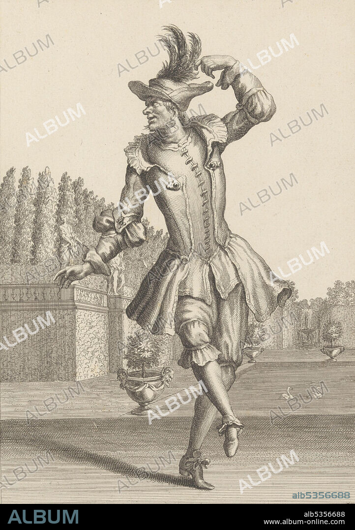 JEAN BERAIN. Du Moulin in Peasant Garb Dancing at the Opera,.n.d.