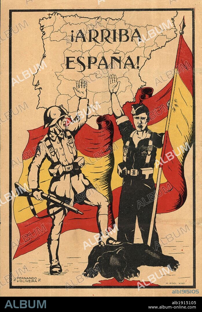 Partitura musical del himno ¡Arriba España!.