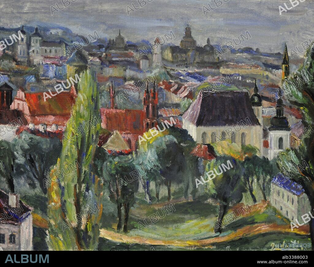 Antanas Gudaitis (1904-1989). Lithuanian painter. Panorama of Vilnius, 1940. National Gallery of Art. Vilnius, Lithuania.