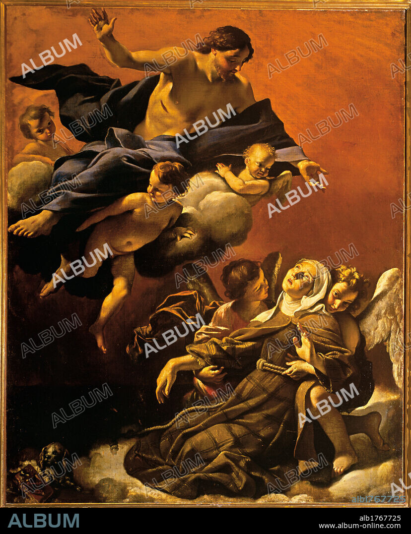 Ecstasy of St. Margaret of Cortona, by Lanfranco Giovanni, 17th Century, 1622, oil on canvas,. Italy, Tuscany, Florence, Palazzo Pitti, Palatine Gallery. Authorization required for non editorial use.