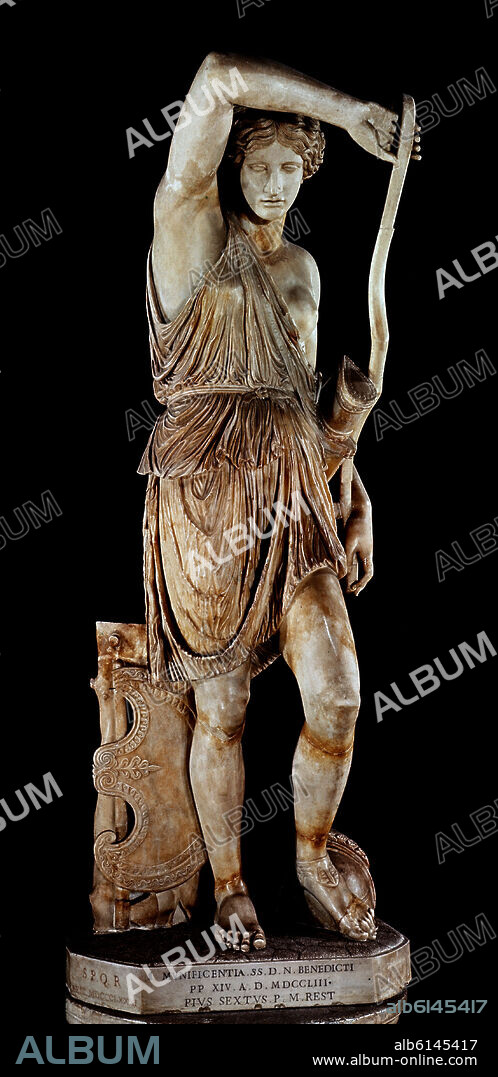 ESTATUA DE AMAZONAS HERIDA, DE UN ORIGINAL DE FIDIAS, LA CABEZA ES REPLICA DE LA DEL AMAZONAS DE POLICLETO, 450 AC.