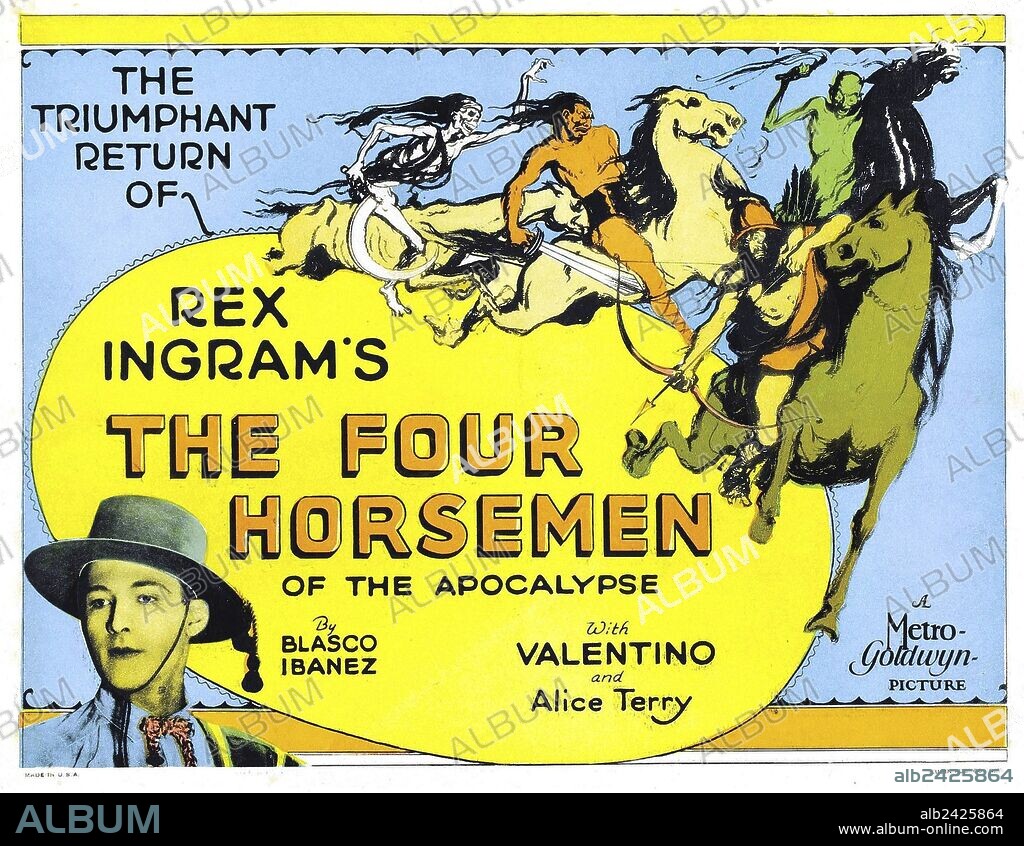 Poster de LOS CUATRO JINETES DEL APOCALIPSIS, 1921 (THE FOUR HORSEMEN OF THE APOCALYPSE), dirigida por REX INGRAM (DIRECTOR). Copyright METRO.