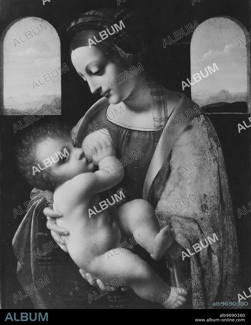 "Madonna Litta" (painting of the Madonna nursing the infant Jesus) painted by Leonardo da Vinci (1452-1519). Hermitage Museum, St. Petersburg. c.1480. Supplied By: SCRSS - Society for Co-operation in Russian & Soviet Studies.