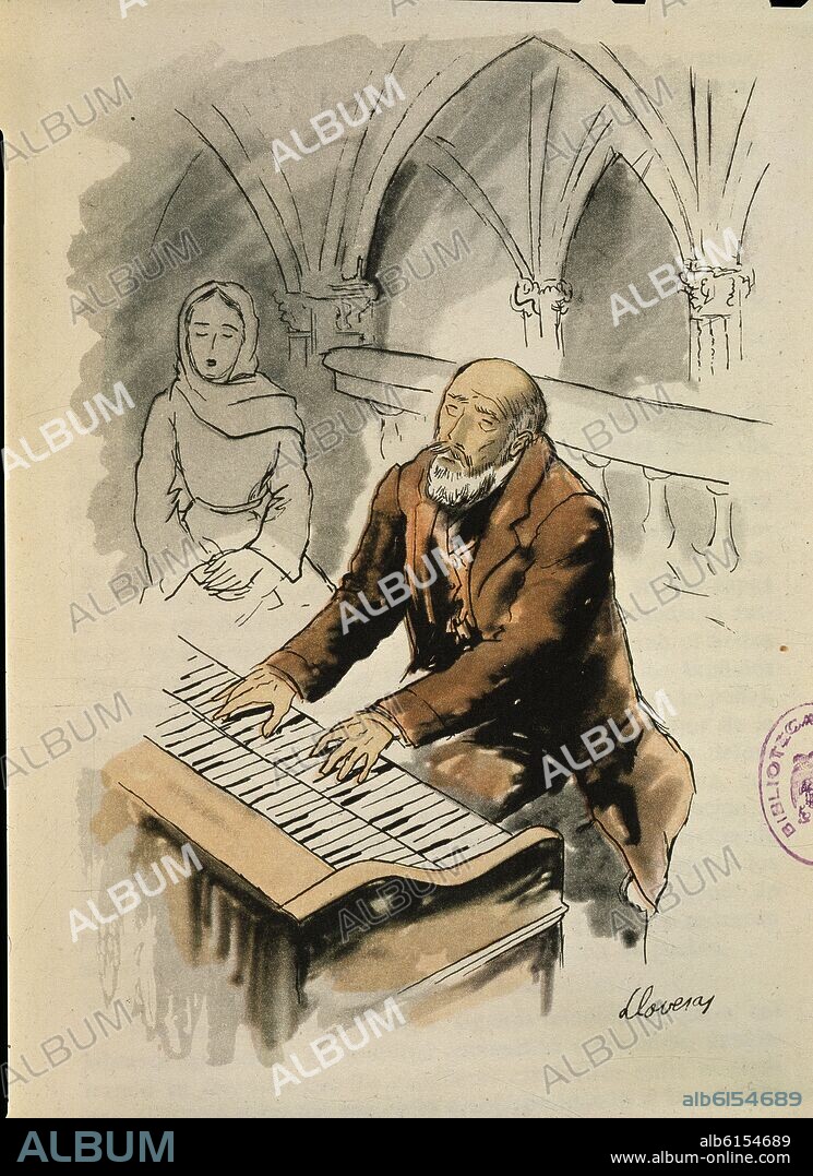 GUSTAVO ADOLFO BECQUER (1836-1870). MAESE PEREZ EL ORGANISTA - LITOGRAFIA.