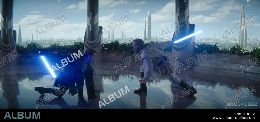 EWAN McGREGOR and HAYDEN CHRISTENSEN in OBI-WAN KENOBI, 2022, directed by DEBORAH CHOW. Copyright Lucasfilm/Walt Disney Productions.