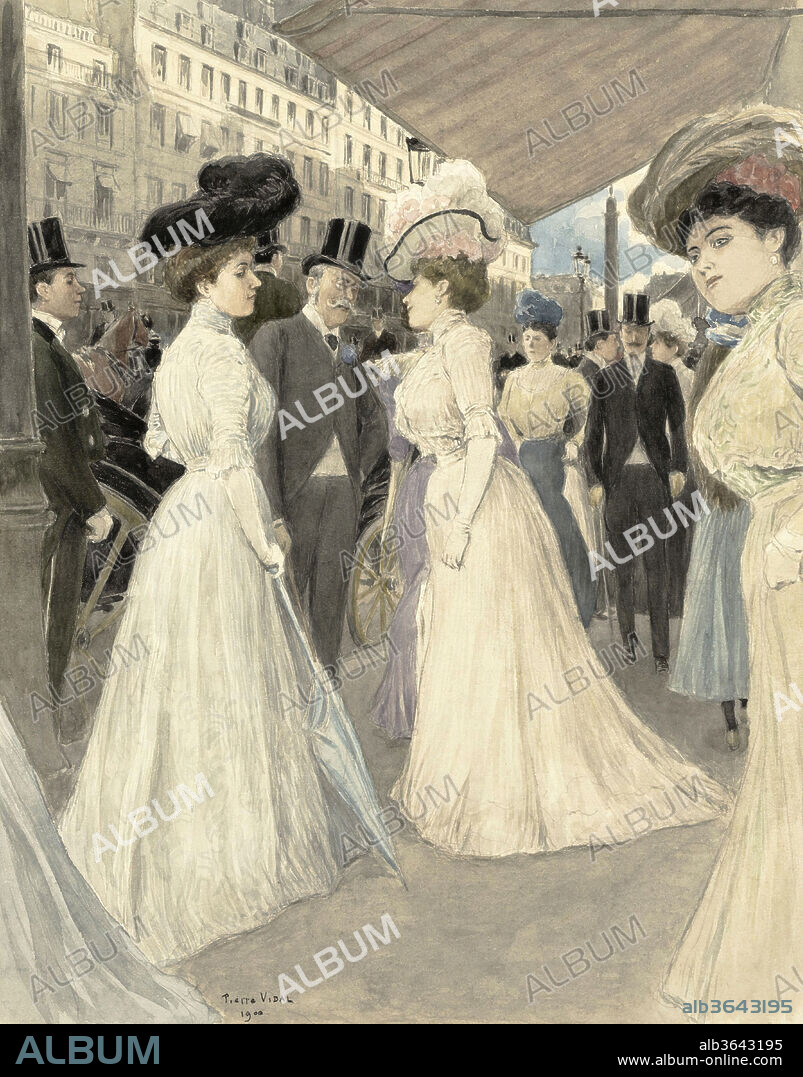 Rue de la Paix. Artist: Marie-Louis-Pierre Vidal (French, Tours, 1849-1929 (?)). Dimensions: Overall: 16 x 12 3/8 in. (40.6 x 31.4 cm). Date: n.d..