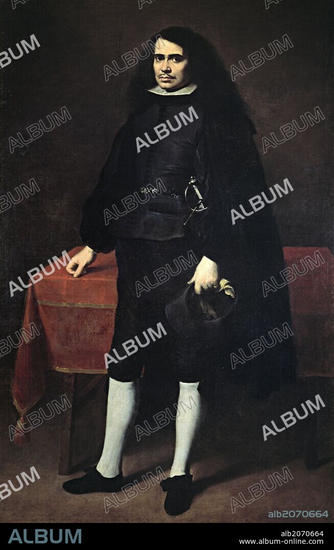 BARTOLOMÉ ESTEBAN MURILLO. Bartolomé Esteban Murillo / 'Retrato de caballero', Hacia 1660, Escuela Española, Óleo sobre Lienzo, 199 cm x 126 cm, P02845.