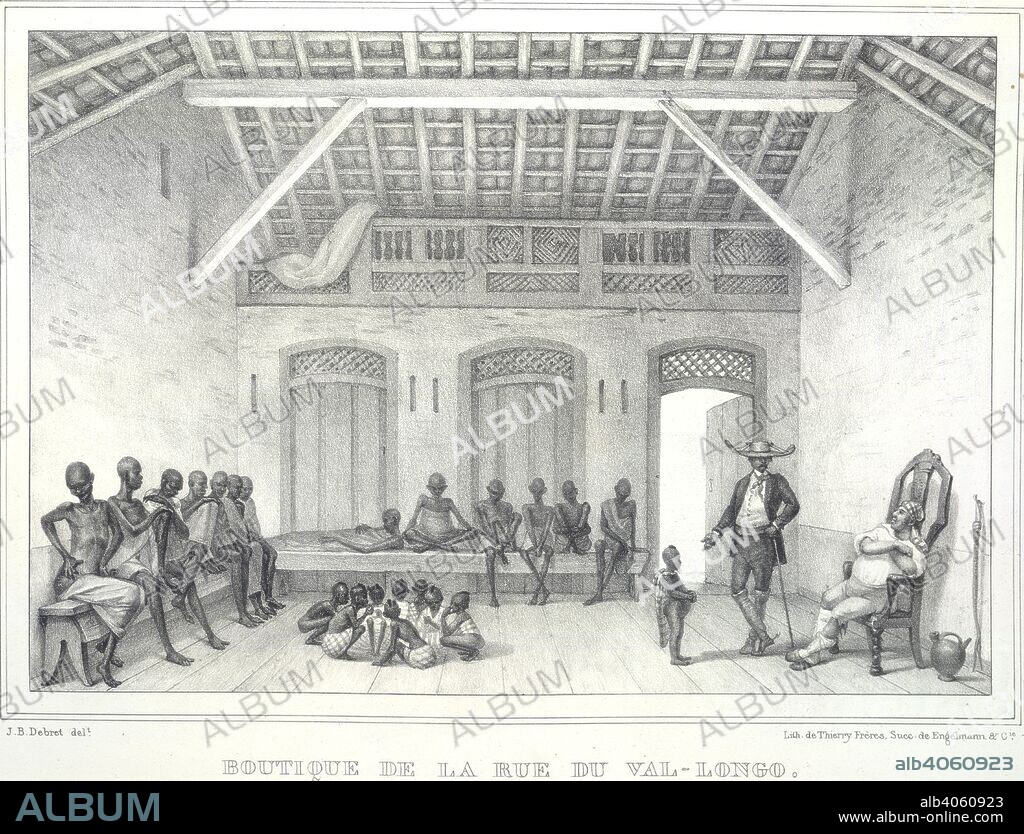 JEAN-BAPTISTE DEBRET and J. B DEBRET. Slaves in a room. Voyage pittoresque et historique au BrÃ©sil,... Paris, 1834-39. Source: 650.b.5, plate 23.