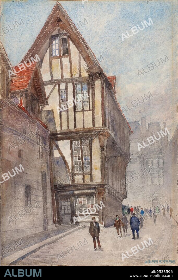 CASS GILBERT. Old House in Rouen. watercolor and pencil on paper. Date: 1932.
