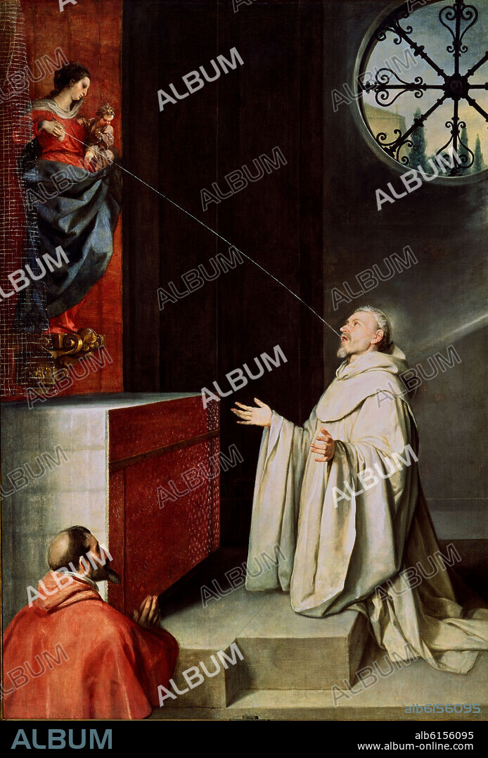 ALONSO CANO. SAN BERNARDO Y LA VIRGEN - SIGLO XVII - OLEO/LIENZO - BARROCO ESPAÑOL - 267 cm x 185 cm - NP 3134.