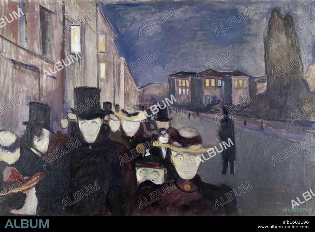 Evening on Karl Johan Street by Edvard Munch, 1863-1944.