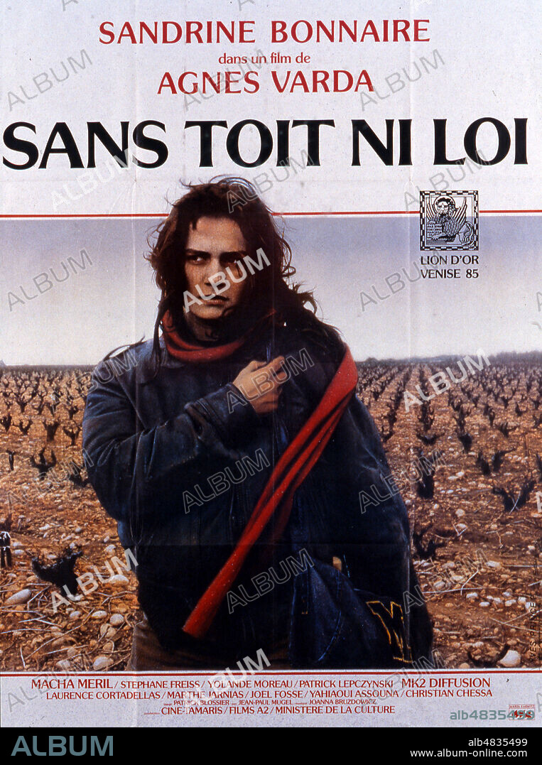 AFFICHE dufilm SANS TOIT NI LOI , avec Sandrine BONNAIRE, film de AGNES VARDA (1928-2019), 1985. Distribution CIné Tamaris. Collection privee PERRON/Kharbine Tapabor.