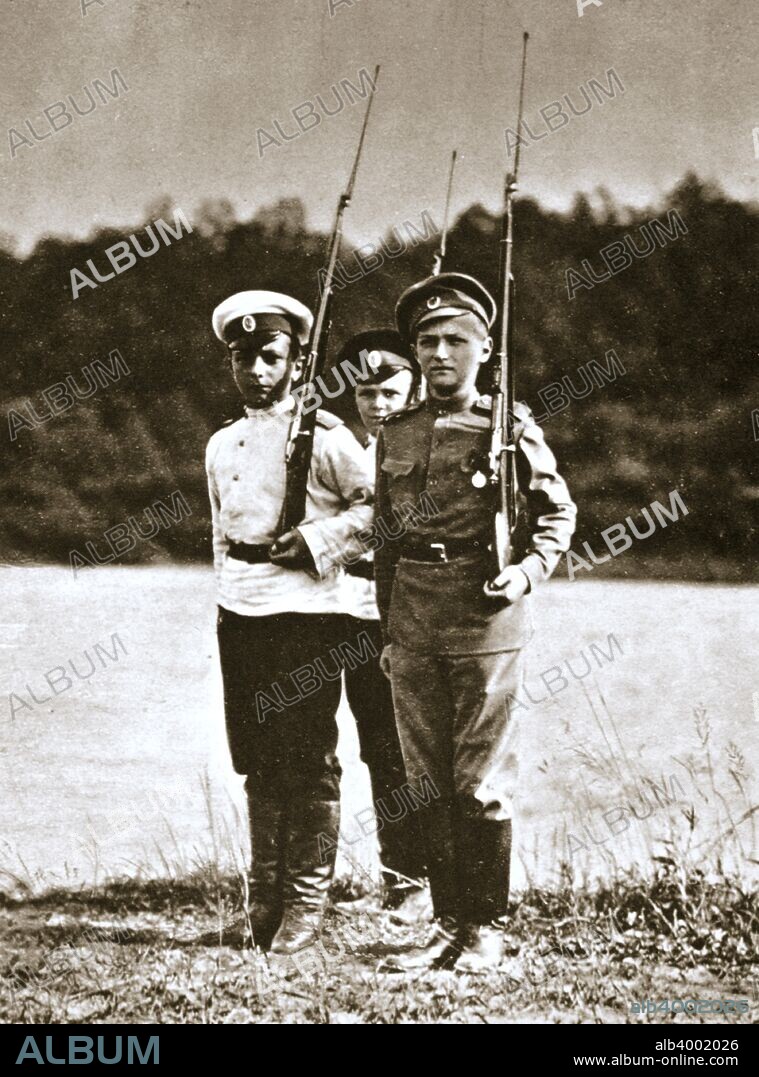 Tsarevich Alexei of Russia, aged 12, c1916. Alexei Nikolaevich Romanov (1904-1918) was the son of Tsar Nicholas II (1868-1918). He was executed along with the rest of the royal family by the Bolsheviks at Yekaterinburg in 1918.