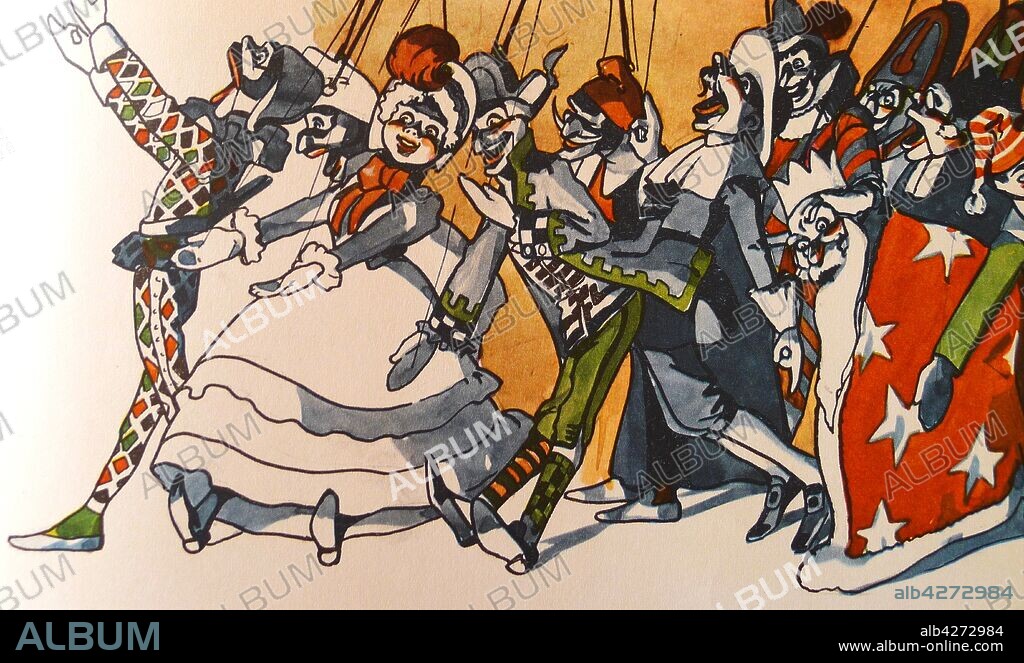 ATTILIO MUSSINO. Illustration from "The Adventures of Pinocchio" by Carlo Collodi.