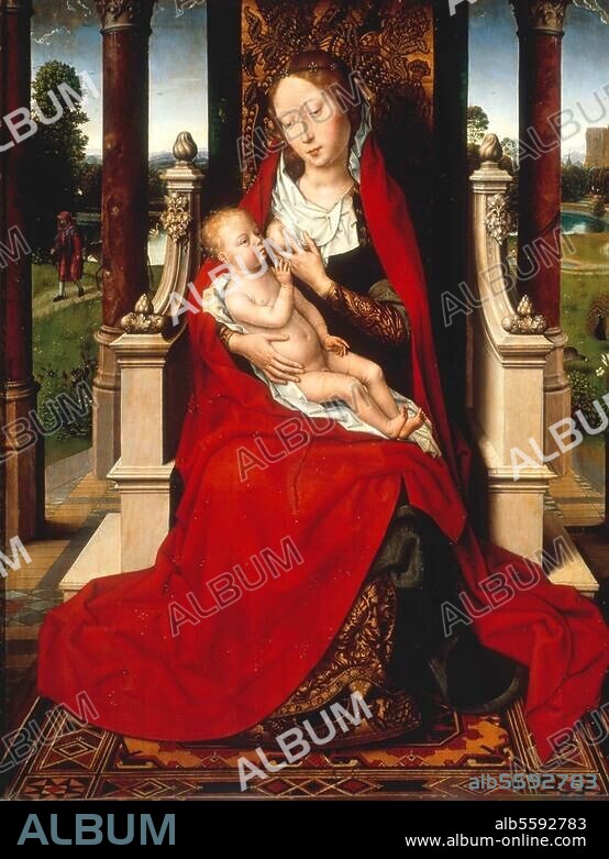 HANS MEMLING. Memling, Hans ca 1435 - 1494. "Enthroned Virgin with Child", ca. 1475/80. On Panel, 43 × 36 cm. Granada, Cathedral, Capilla Real.